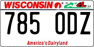 WI license plate 785ODZ