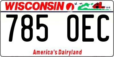 WI license plate 785OEC