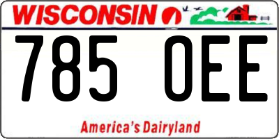 WI license plate 785OEE