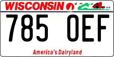 WI license plate 785OEF