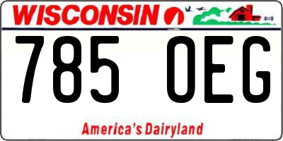 WI license plate 785OEG
