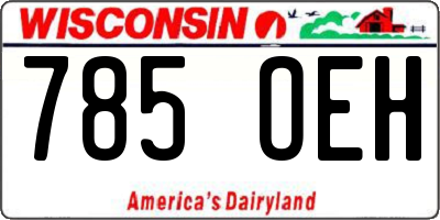 WI license plate 785OEH