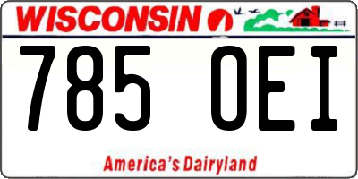 WI license plate 785OEI