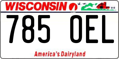 WI license plate 785OEL