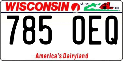 WI license plate 785OEQ