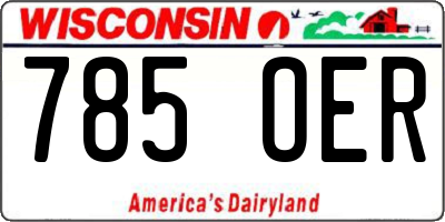 WI license plate 785OER