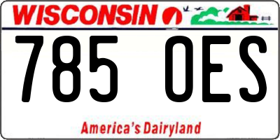 WI license plate 785OES