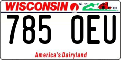 WI license plate 785OEU