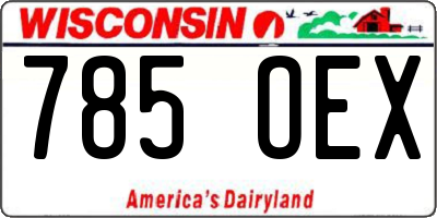 WI license plate 785OEX