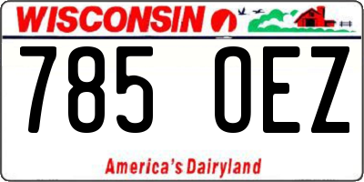 WI license plate 785OEZ