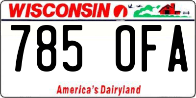 WI license plate 785OFA