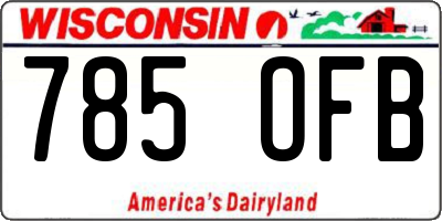WI license plate 785OFB