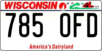 WI license plate 785OFD