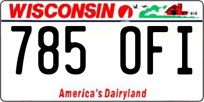 WI license plate 785OFI
