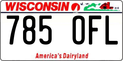 WI license plate 785OFL