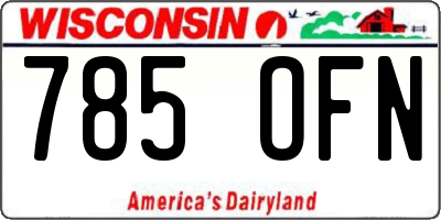 WI license plate 785OFN
