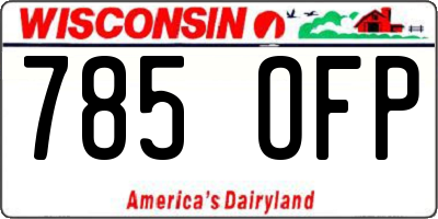 WI license plate 785OFP