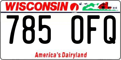 WI license plate 785OFQ