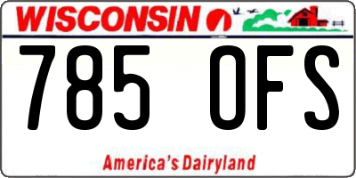 WI license plate 785OFS
