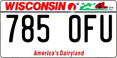 WI license plate 785OFU