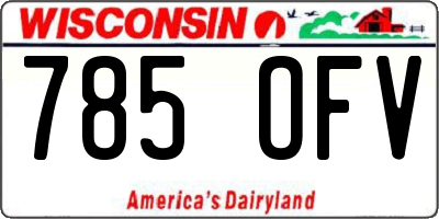 WI license plate 785OFV