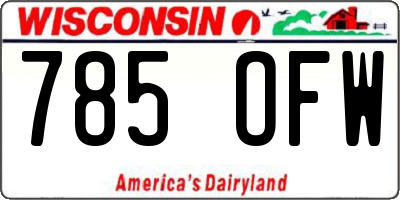 WI license plate 785OFW