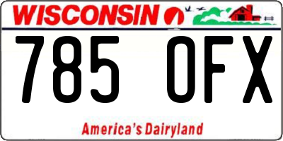 WI license plate 785OFX