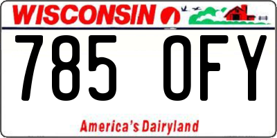 WI license plate 785OFY