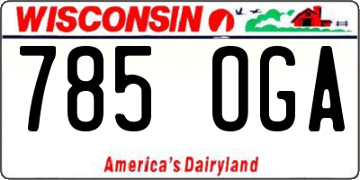 WI license plate 785OGA