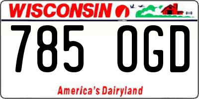 WI license plate 785OGD
