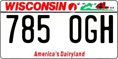 WI license plate 785OGH