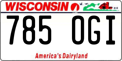 WI license plate 785OGI
