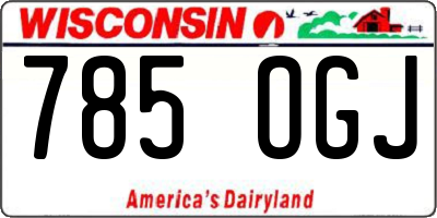 WI license plate 785OGJ