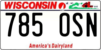 WI license plate 785OSN