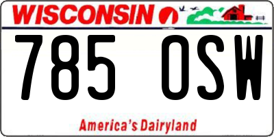 WI license plate 785OSW