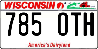 WI license plate 785OTH