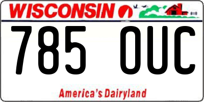 WI license plate 785OUC