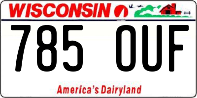 WI license plate 785OUF