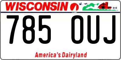 WI license plate 785OUJ