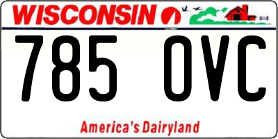 WI license plate 785OVC