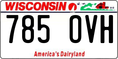 WI license plate 785OVH