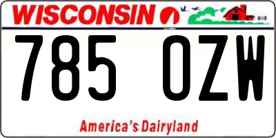 WI license plate 785OZW