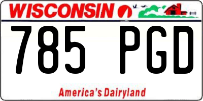 WI license plate 785PGD