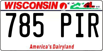 WI license plate 785PIR
