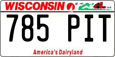 WI license plate 785PIT