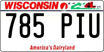 WI license plate 785PIU
