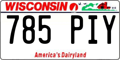 WI license plate 785PIY