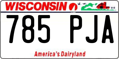 WI license plate 785PJA
