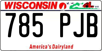 WI license plate 785PJB