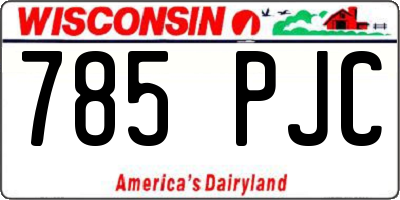 WI license plate 785PJC